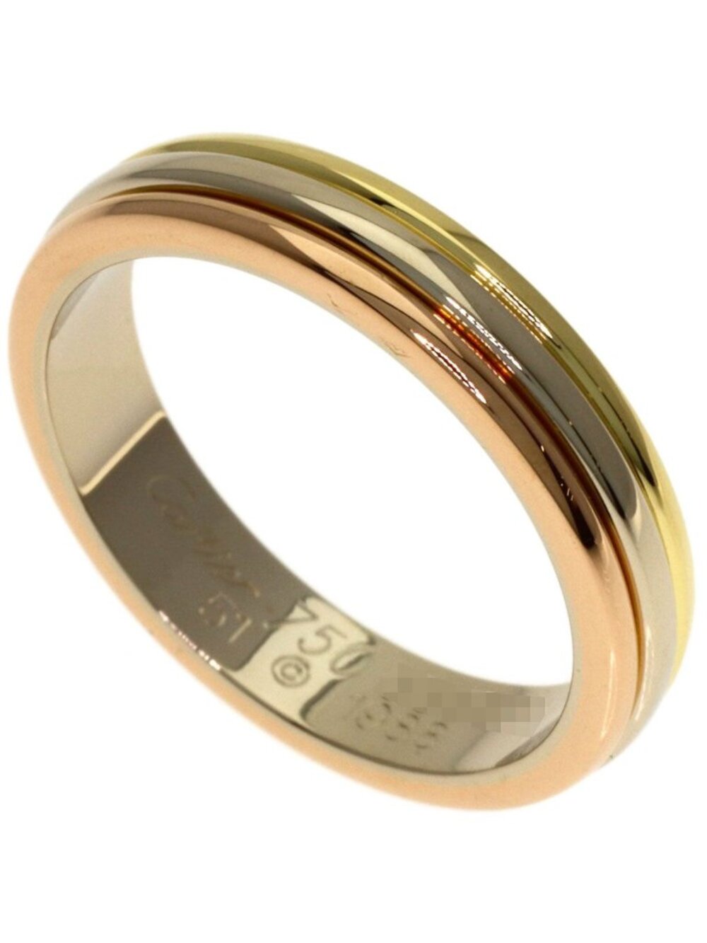 Cartier Trinity 51 Ring 18k Yellow Gold 18k White Pink